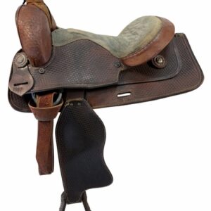 14 Inch Used Custom Roping Saddle Medium Tree 1097