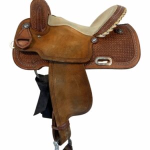 14 Inch Used Circle Y Spider Stamp Barrel Saddle Wide Tree 2201